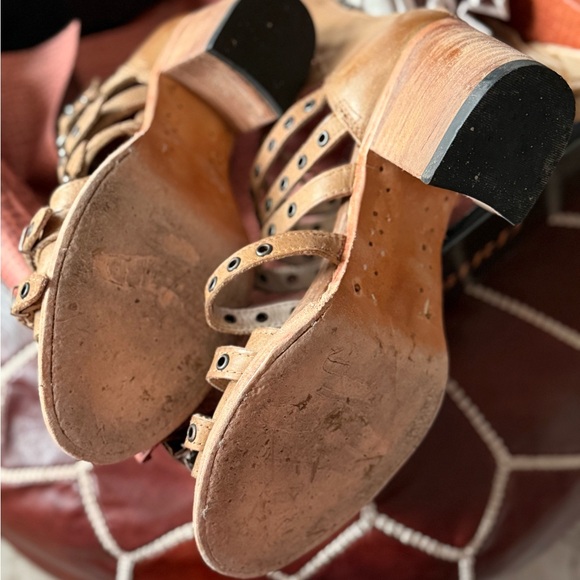 FREEBIRD leather Brown Strappy Ankle Boots - Picture 8 of 9